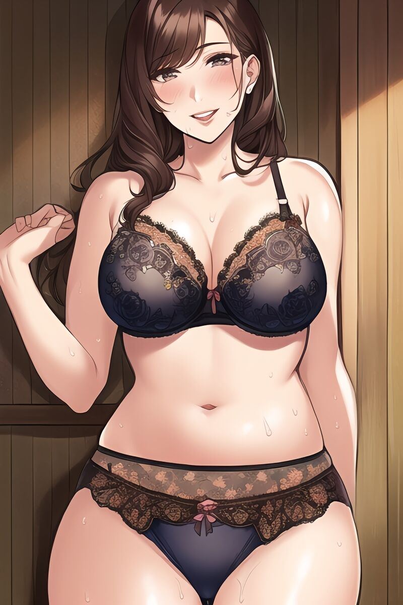 Curvy Burnette Women in Lingerie (AI Generated)