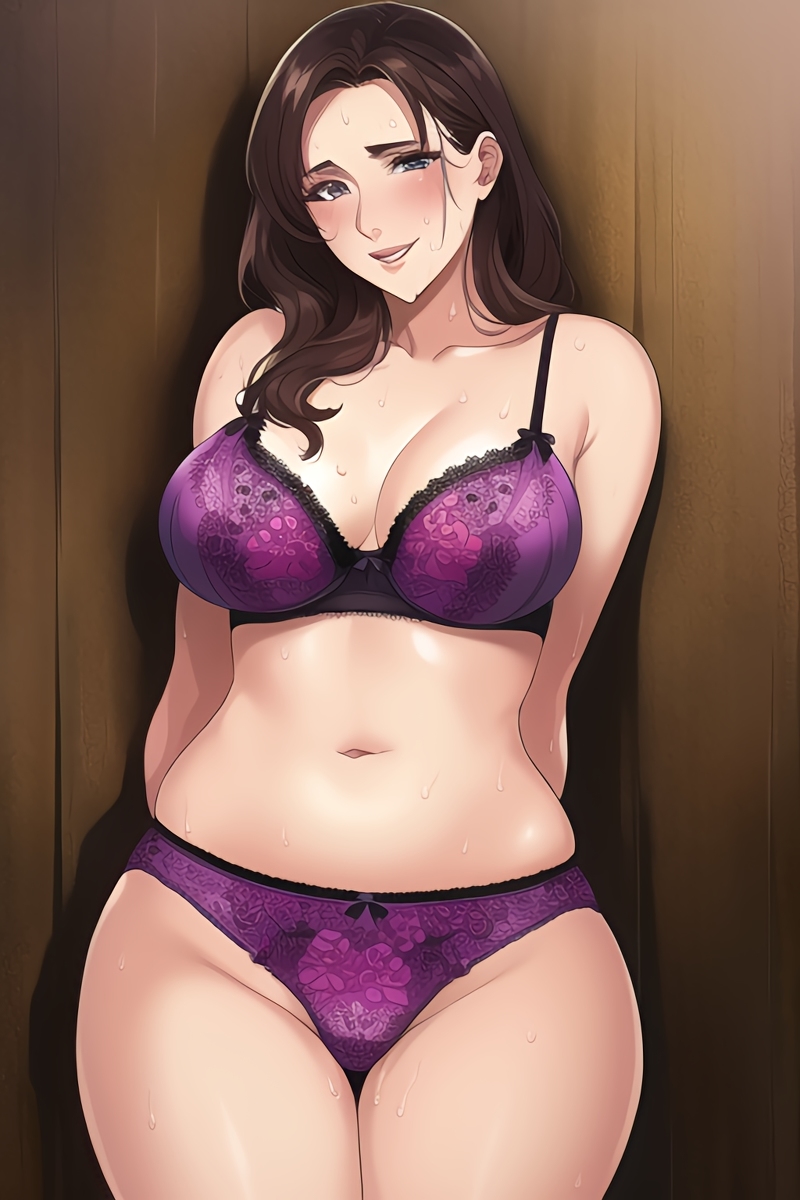 Curvy Burnette Women in Lingerie (AI Generated)