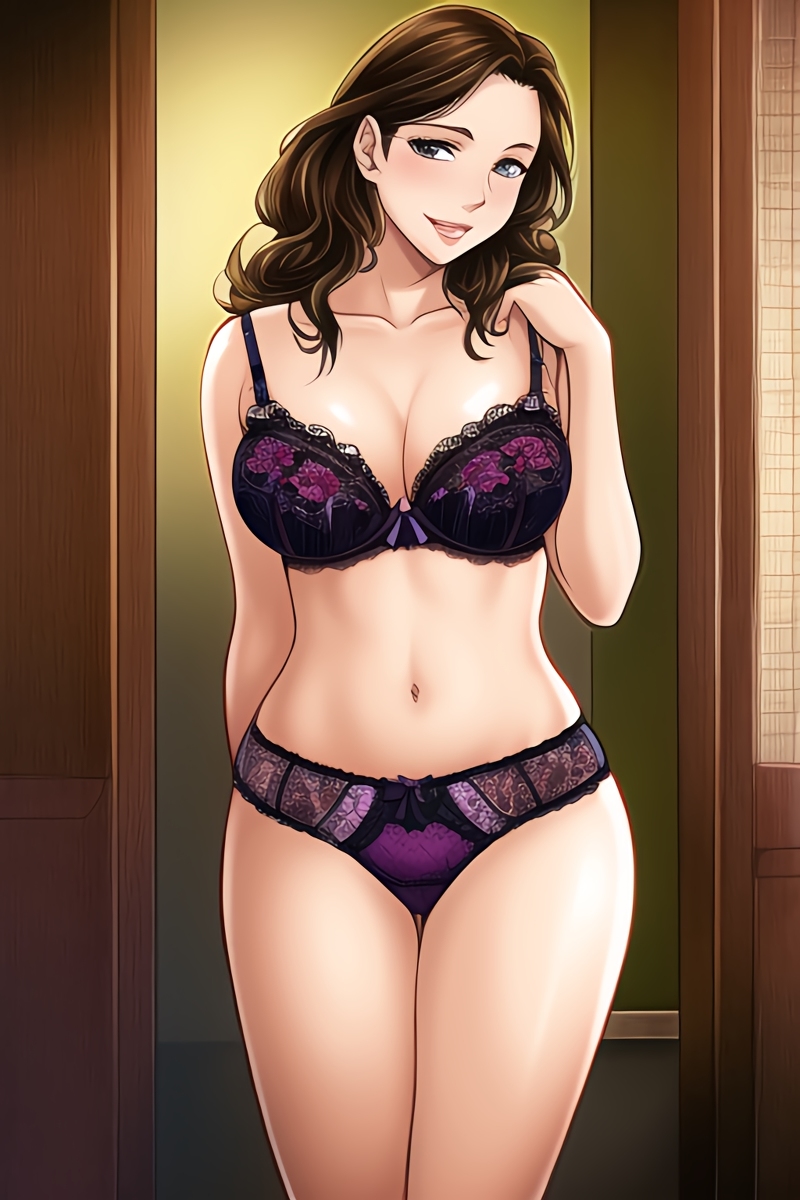 Curvy Burnette Women in Lingerie (AI Generated)