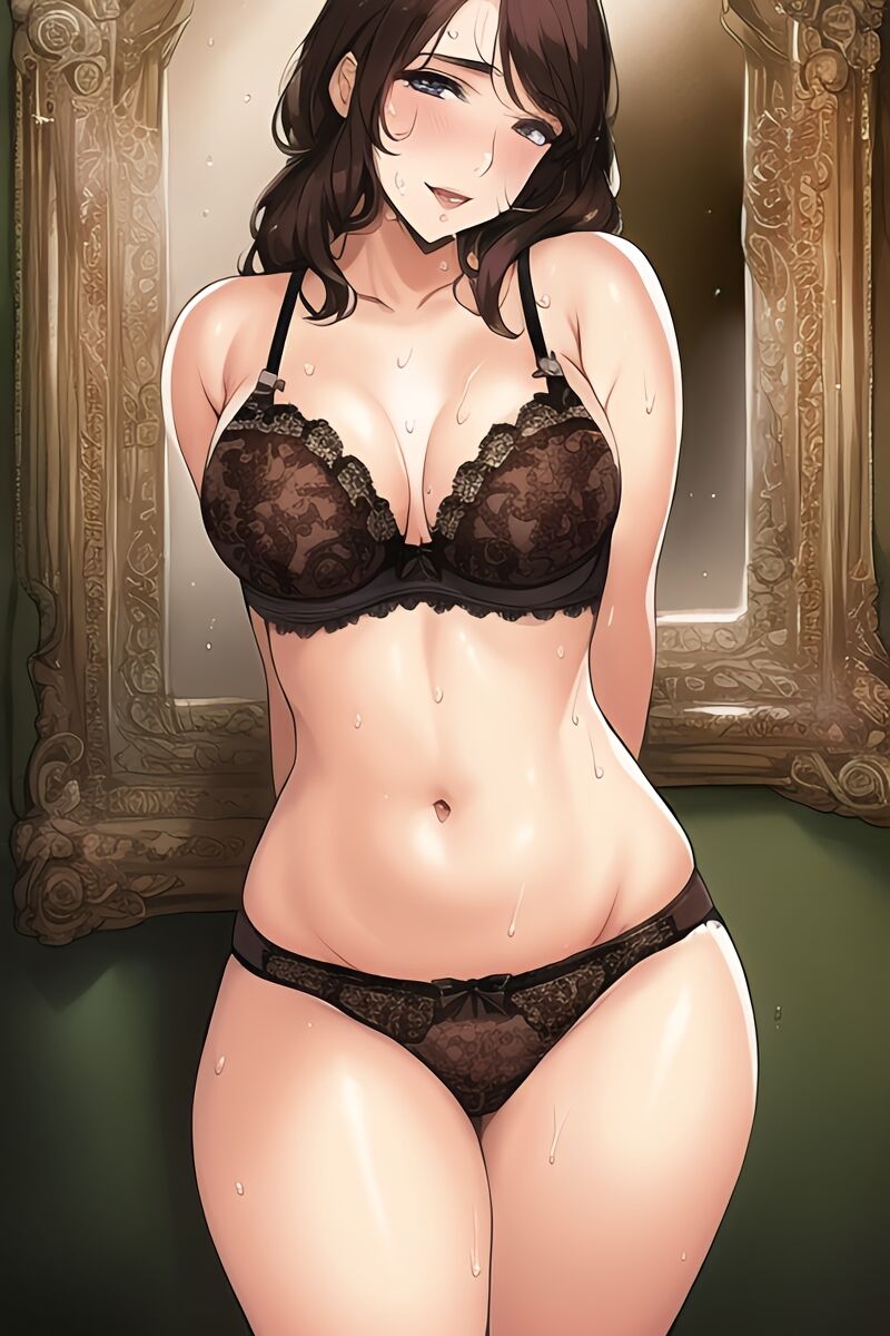 Curvy Burnette Women in Lingerie (AI Generated)