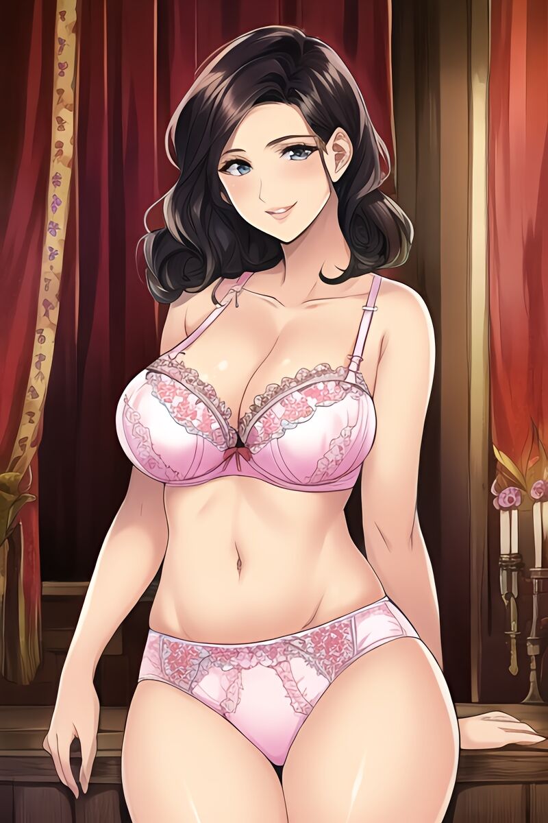 Curvy Burnette Women in Lingerie (AI Generated)