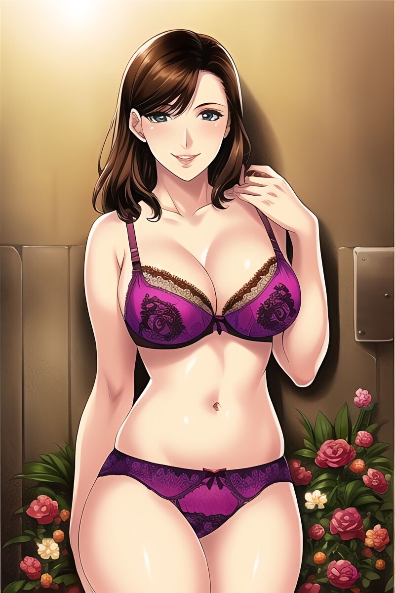 Curvy Burnette Women in Lingerie (AI Generated)
