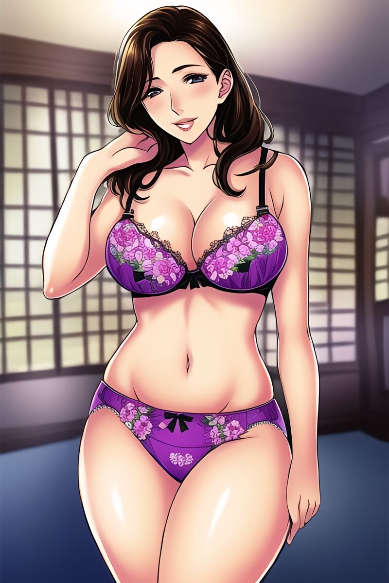 Curvy Burnette Women in Lingerie (AI Generated)