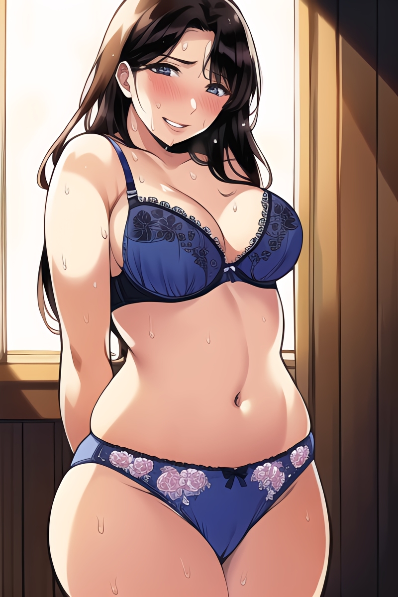 Curvy Burnette Women in Lingerie (AI Generated)