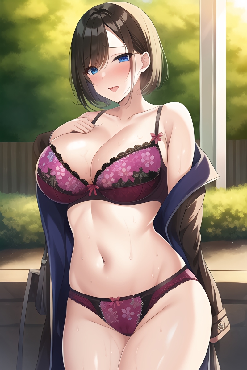 Curvy Burnette Women in Lingerie (AI Generated)
