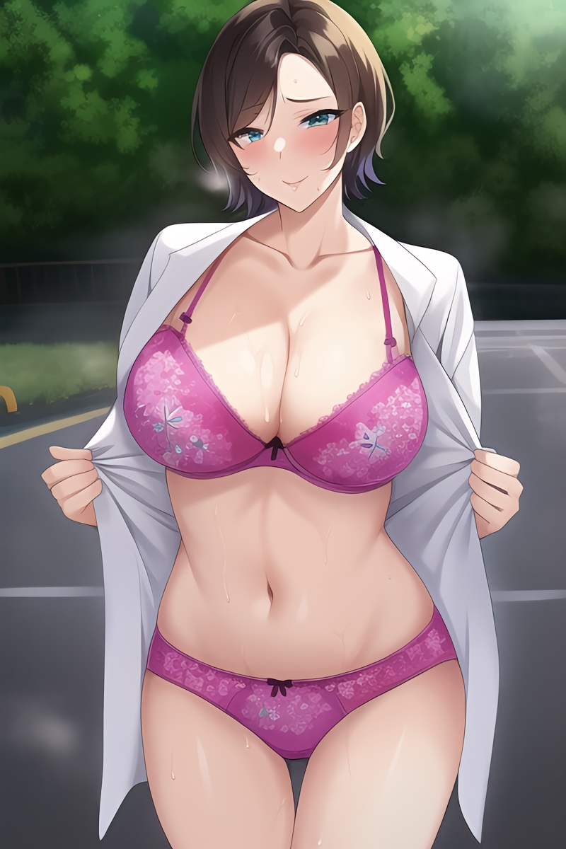 Curvy Burnette Women in Lingerie (AI Generated)