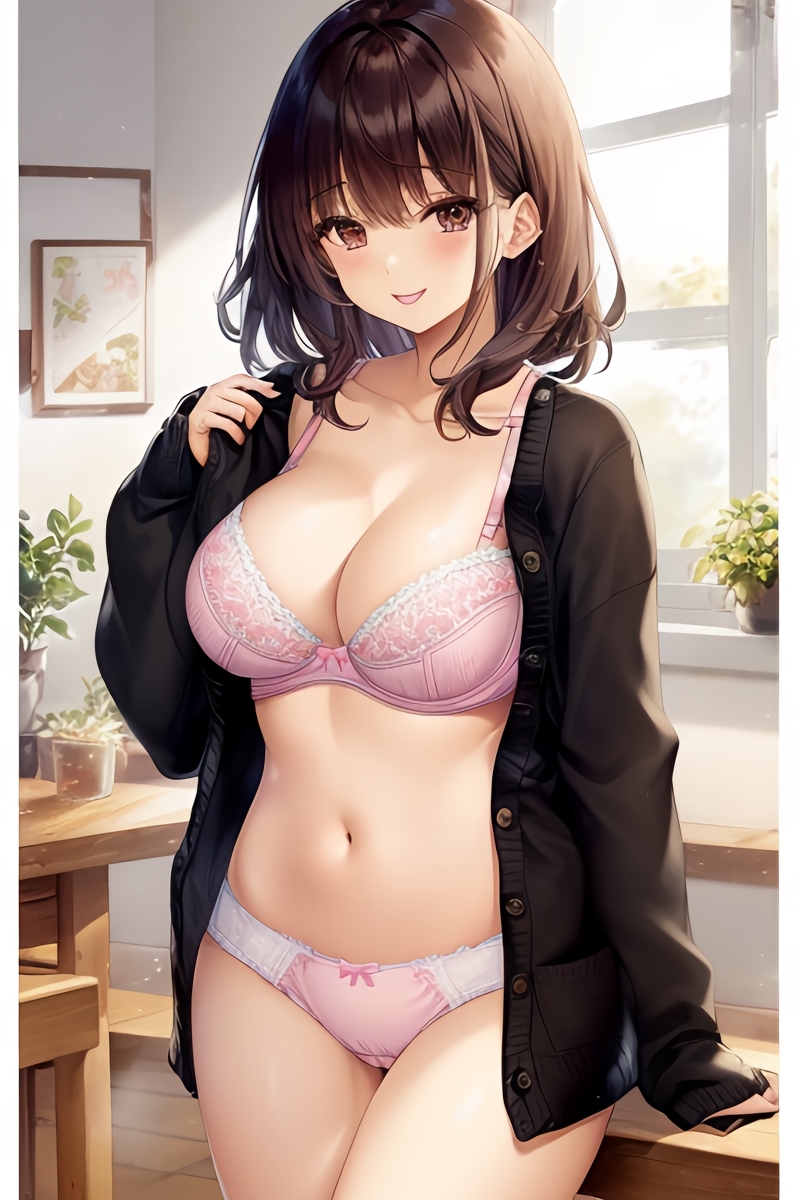 Curvy Burnette Women in Lingerie (AI Generated)