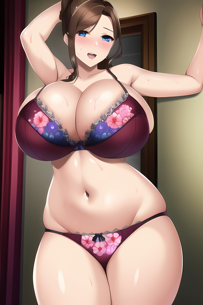 Curvy Burnette Women in Lingerie (AI Generated)