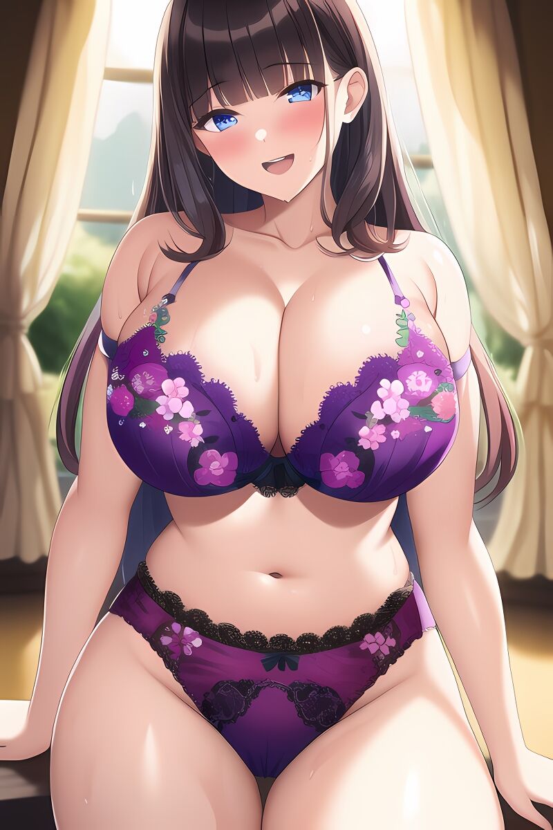 Curvy Burnette Women in Lingerie (AI Generated)