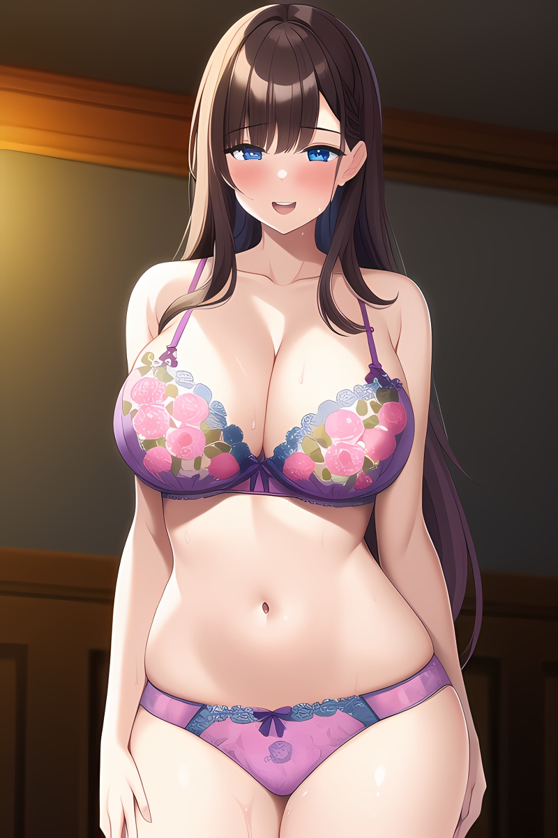 Curvy Burnette Women in Lingerie (AI Generated)