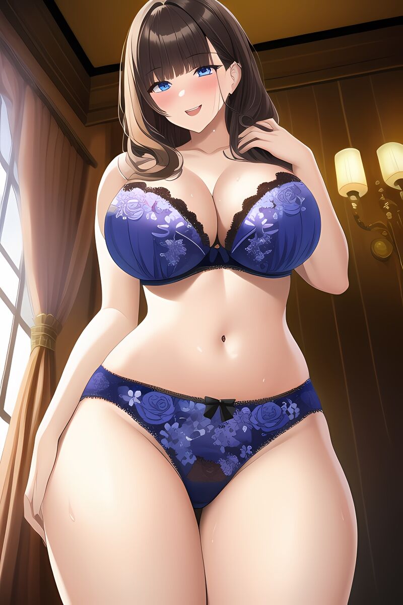 Curvy Burnette Women in Lingerie (AI Generated)