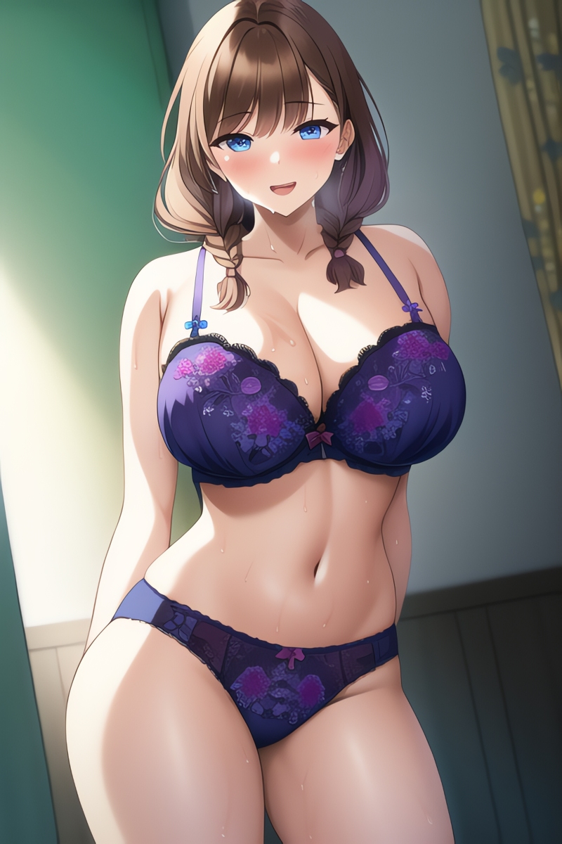 Curvy Burnette Women in Lingerie (AI Generated)
