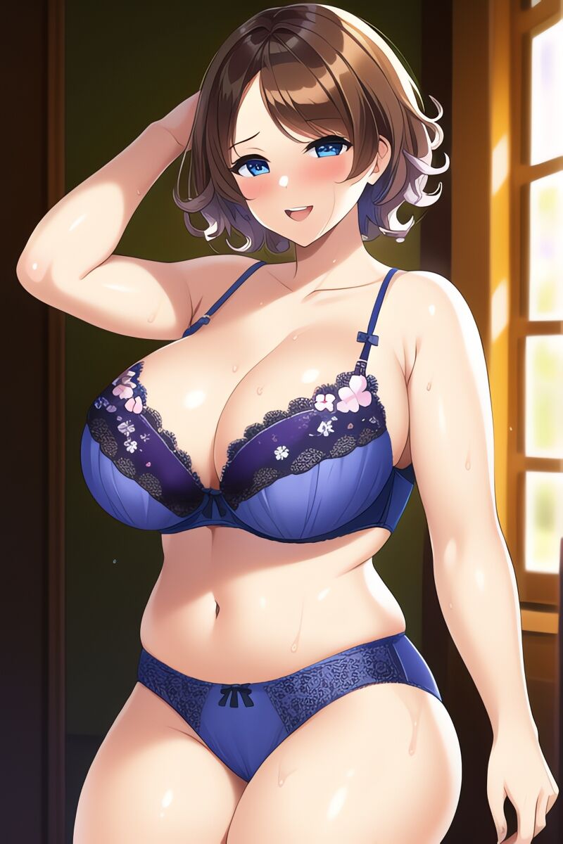 Curvy Burnette Women in Lingerie (AI Generated)