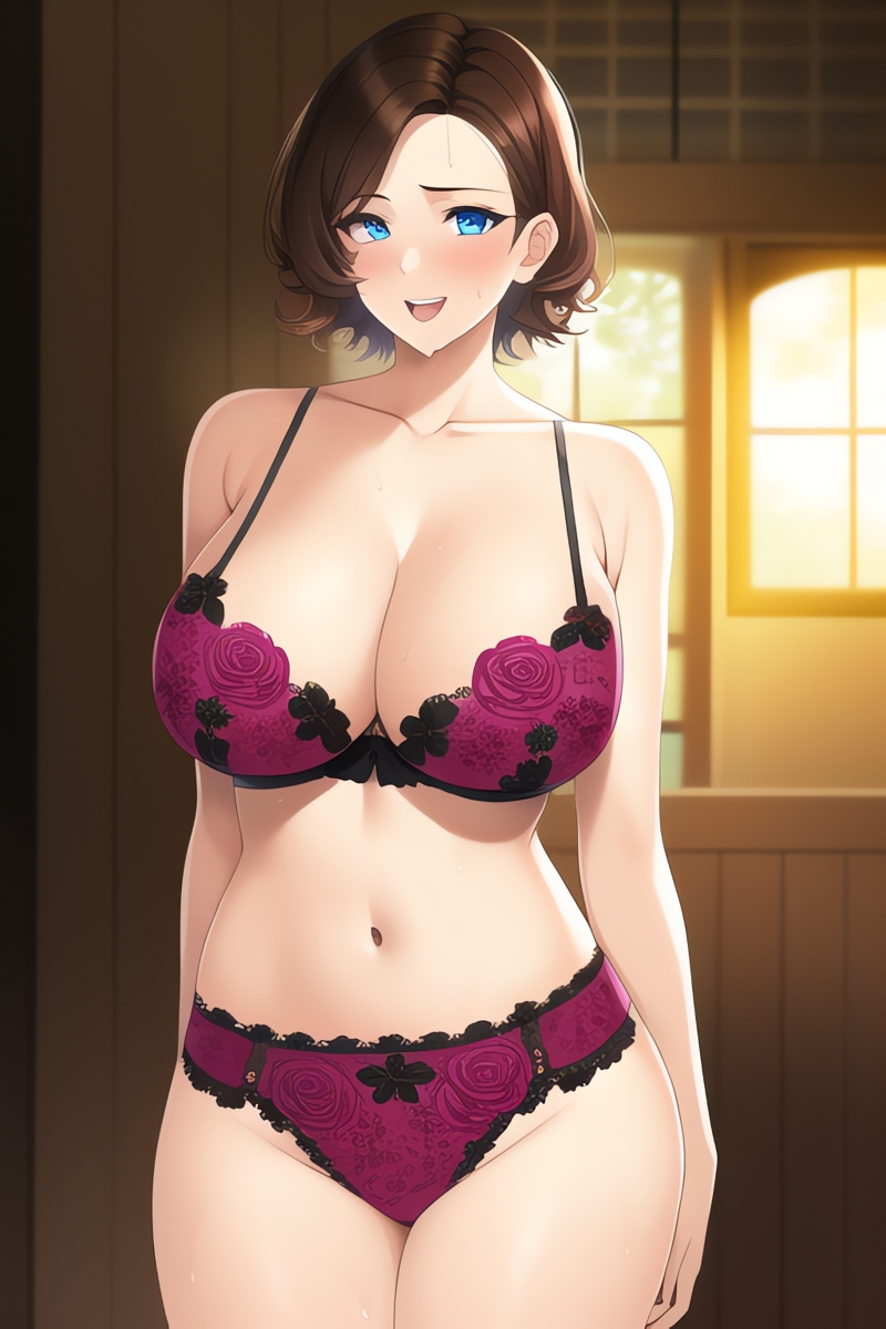 Curvy Burnette Women in Lingerie (AI Generated)