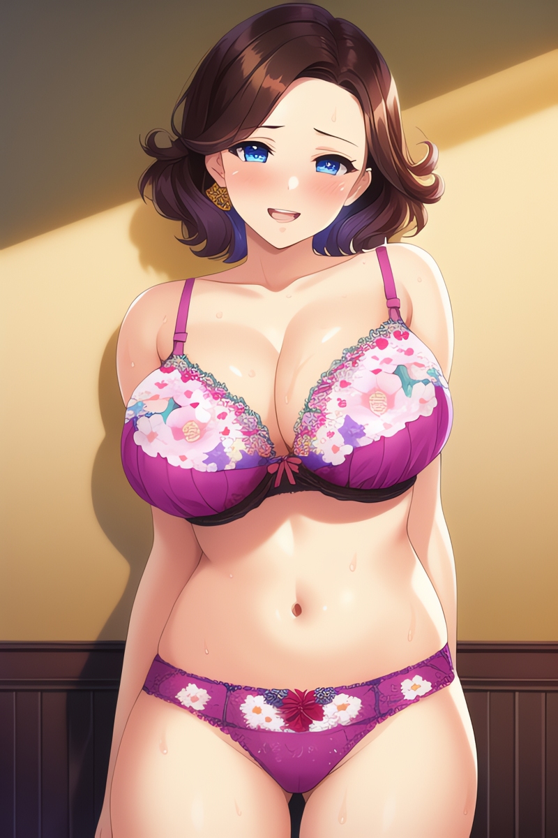 Curvy Burnette Women in Lingerie (AI Generated)