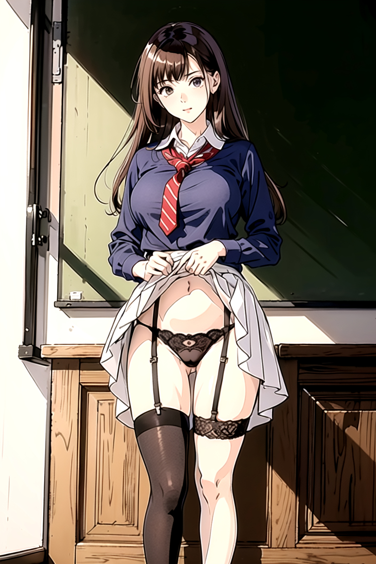 AI生成美女~As D-skirt_hold-skirt_lift-lifted_by_