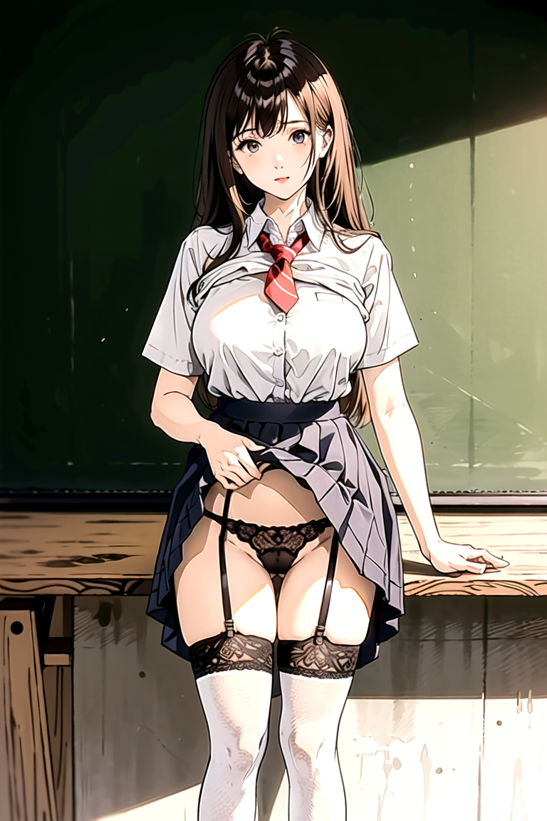 AI生成美女~As D-skirt_hold-skirt_lift-lifted_by_