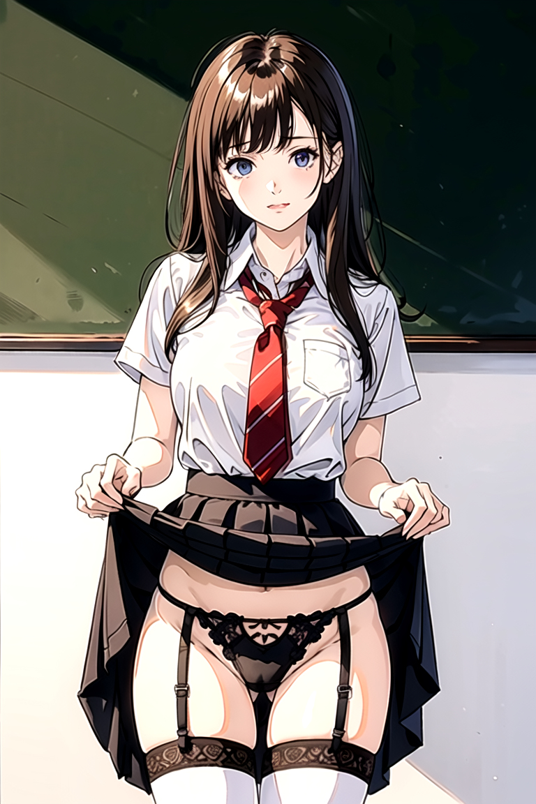 AI生成美女~As D-skirt_hold-skirt_lift-lifted_by_