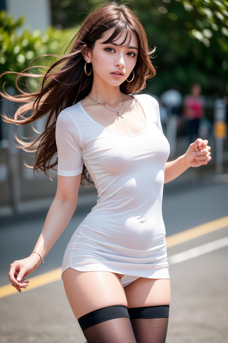AI生成美女~LUKE LEE-Skateboarding Girl