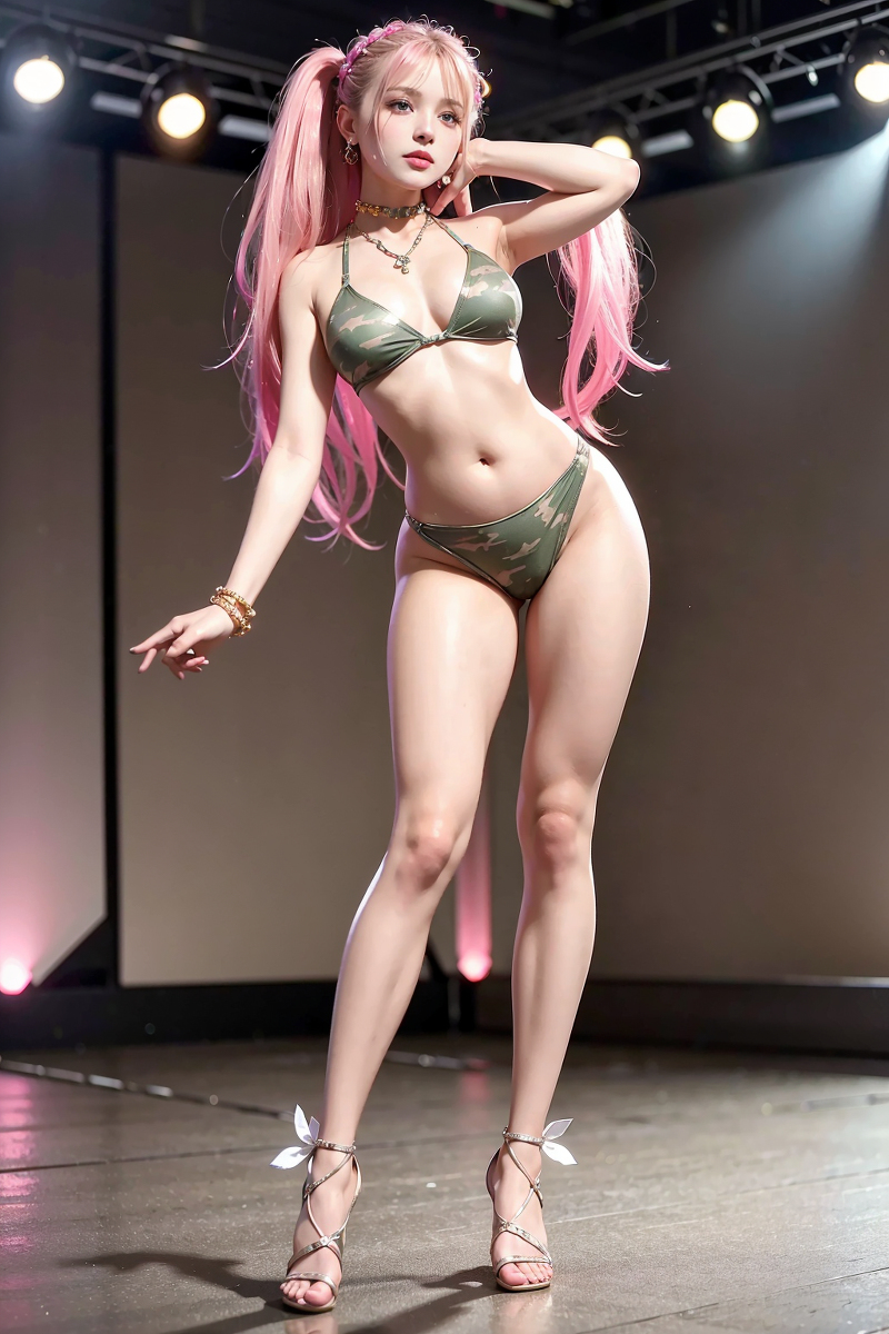 AI生成美女~LUKE LEE-Girl in dancing stage.
