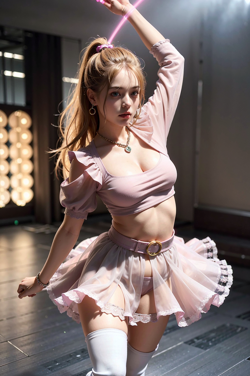 AI生成美女~LUKE LEE-Girl in dancing stage.
