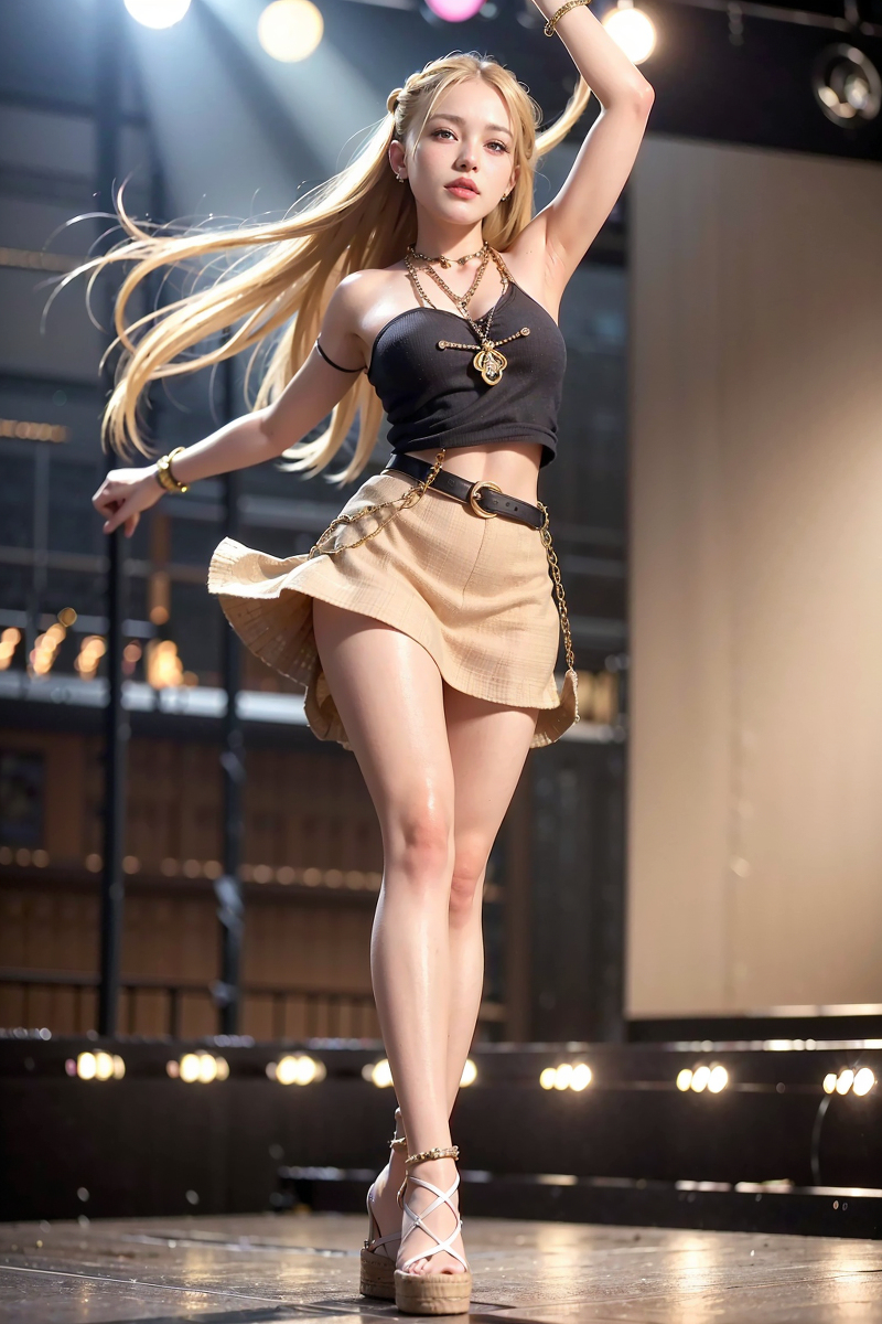AI生成美女~LUKE LEE-Girl in dancing stage.
