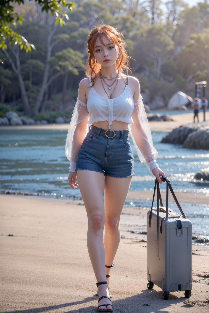 AI生成美女~LUKE LEE-Girl in the beach road