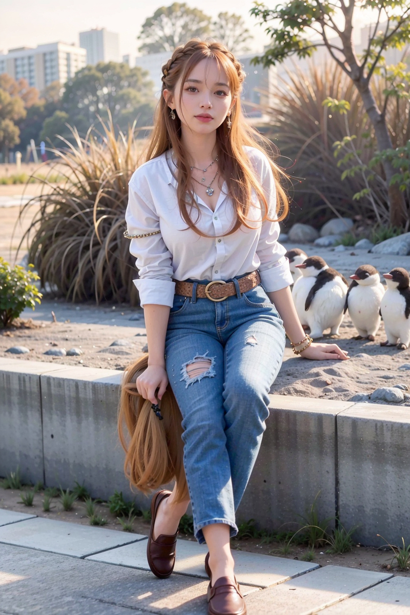 AI生成美女~LUKE LEE-Girl in the mini zoo