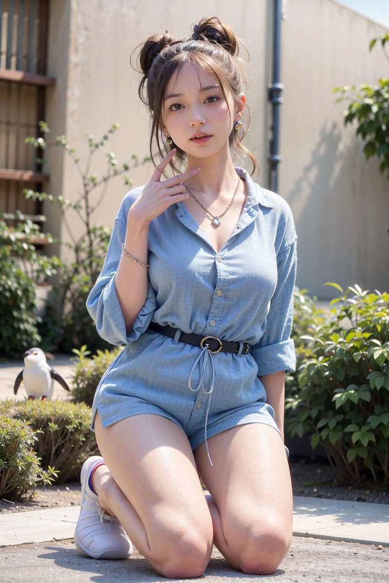 AI生成美女~LUKE LEE-Girl in the mini zoo