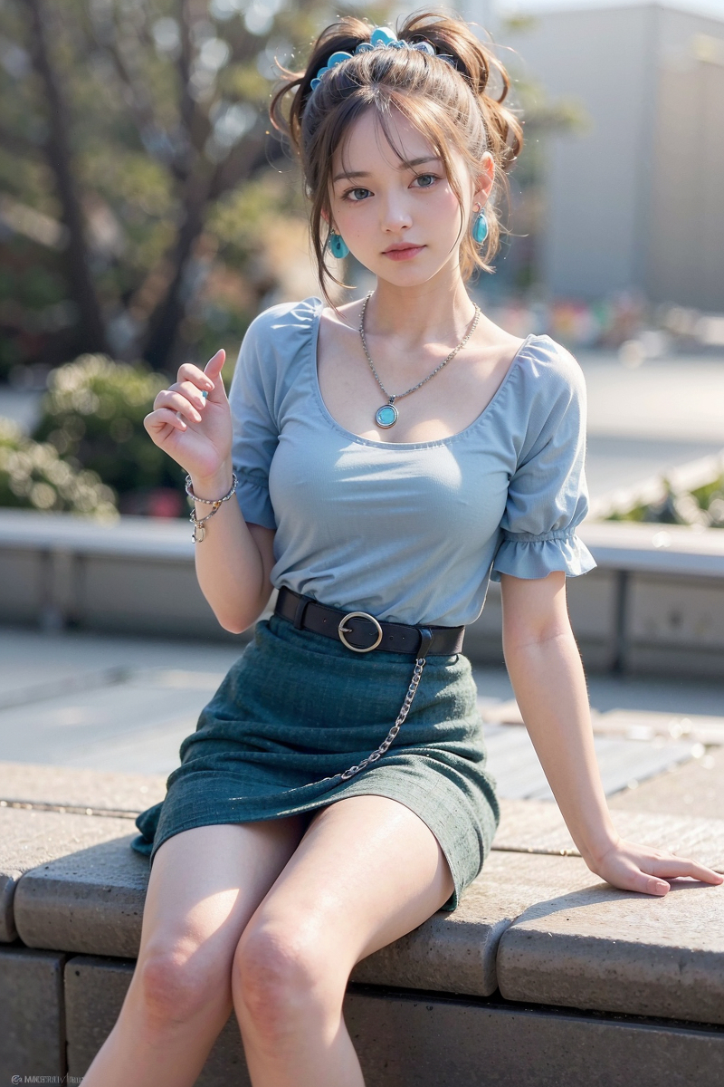 AI生成美女~LUKE LEE-Girl in the mini zoo