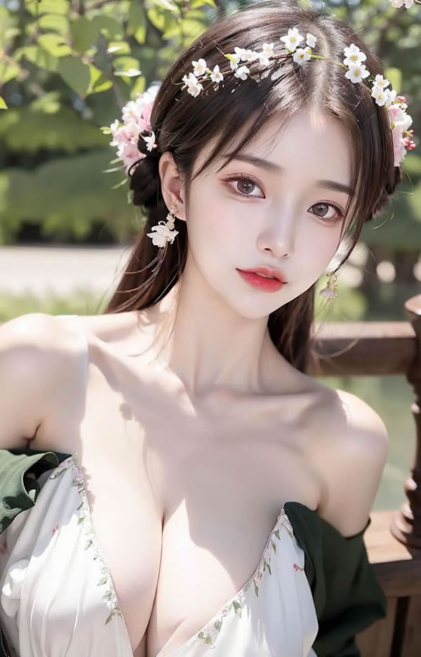 AI生成 桃花開 AI美女