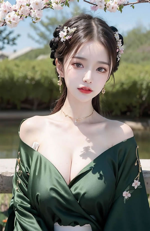 AI生成 桃花開 AI美女