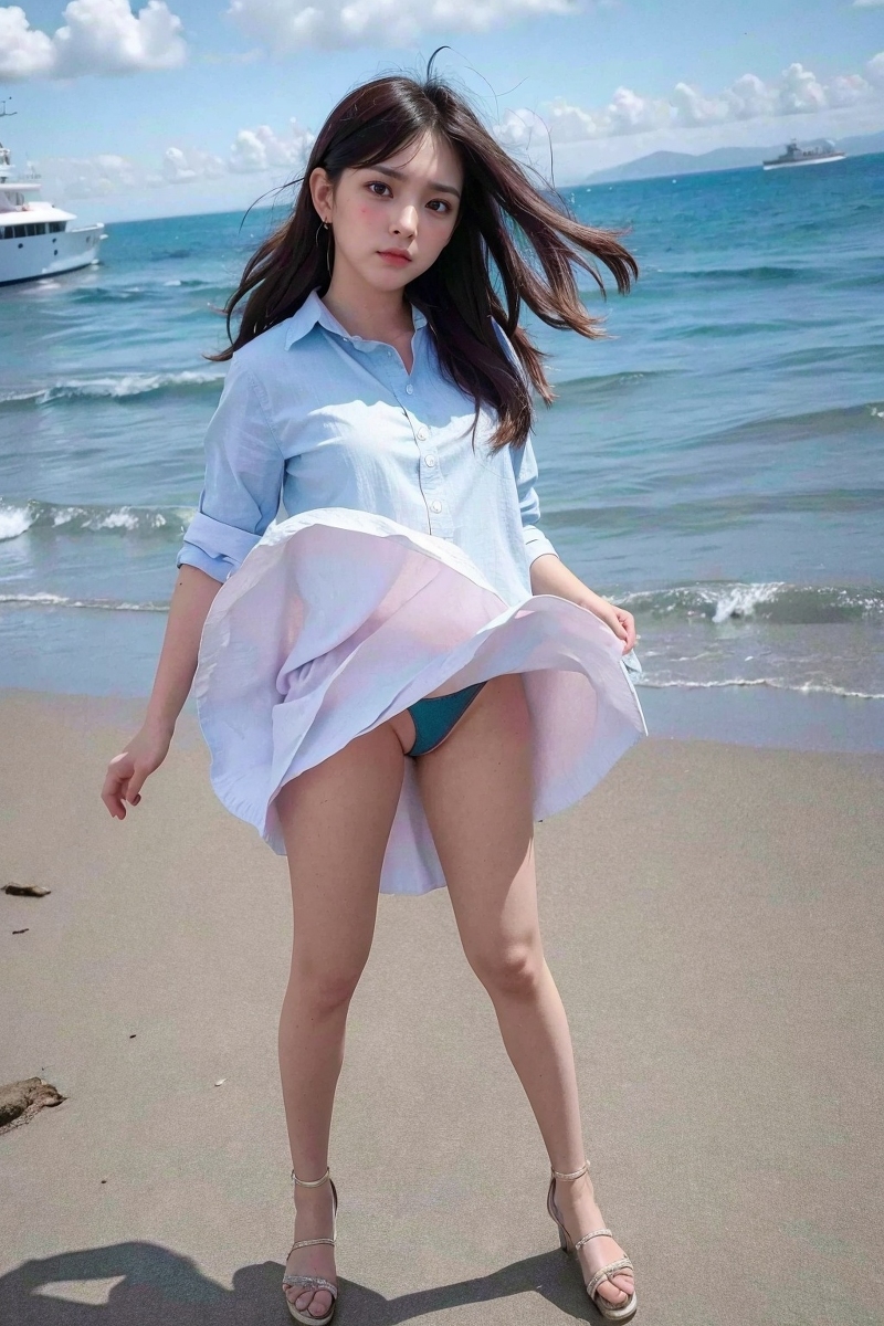 AI生成美女~Ai_DaDaDak-girl skirt in the wind