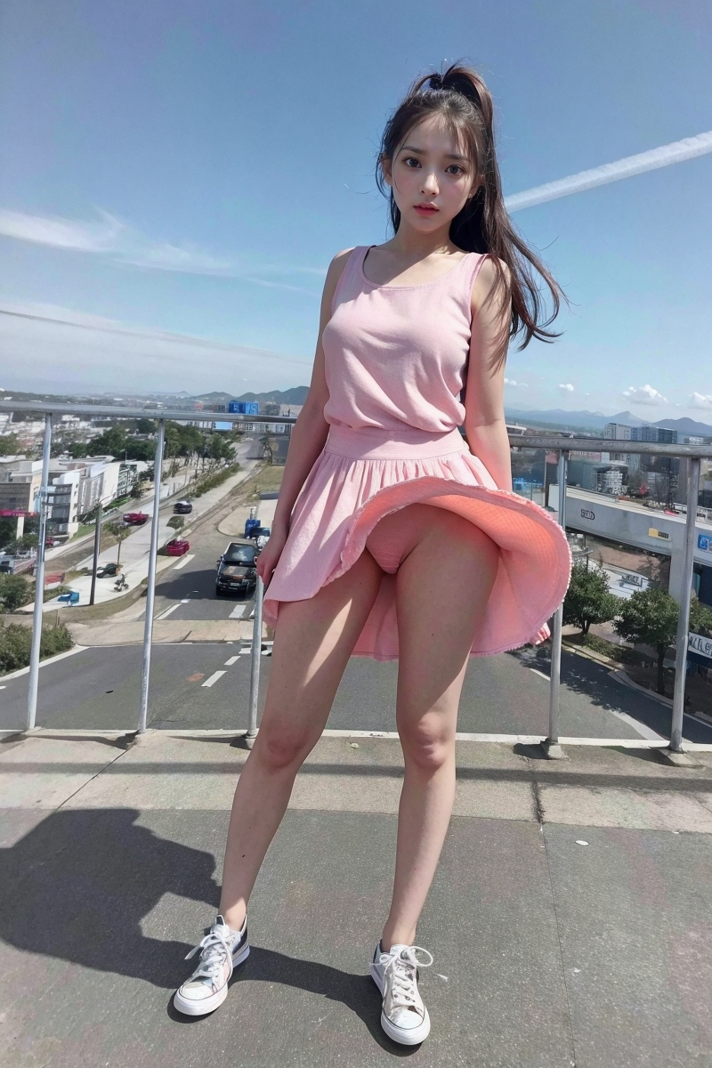 AI生成美女~Ai_DaDaDak-girl skirt in the wind