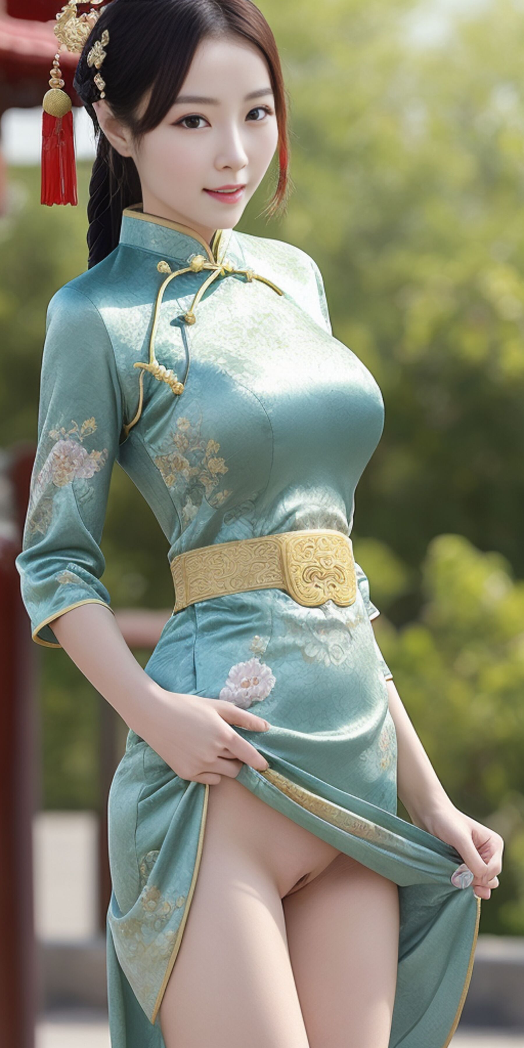 AI作畫：古典旗袍