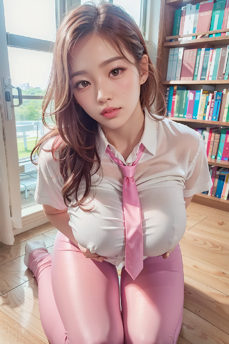 Pink leggings girl at Libarary
