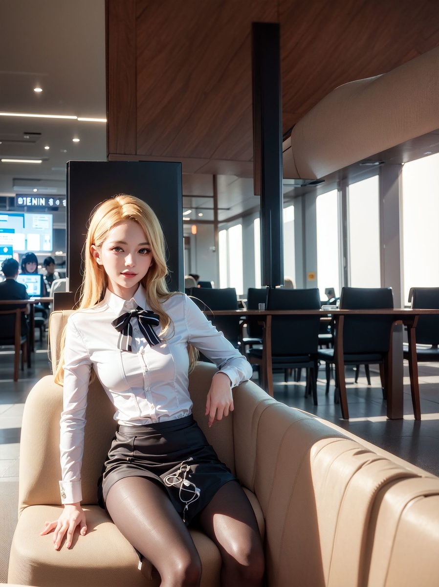AI Generation ~ Chris - Black yarn White yarn (black and white stockings)