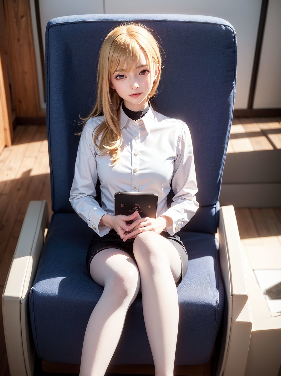 AI Generation ~ Chris - Black yarn White yarn (black and white stockings)