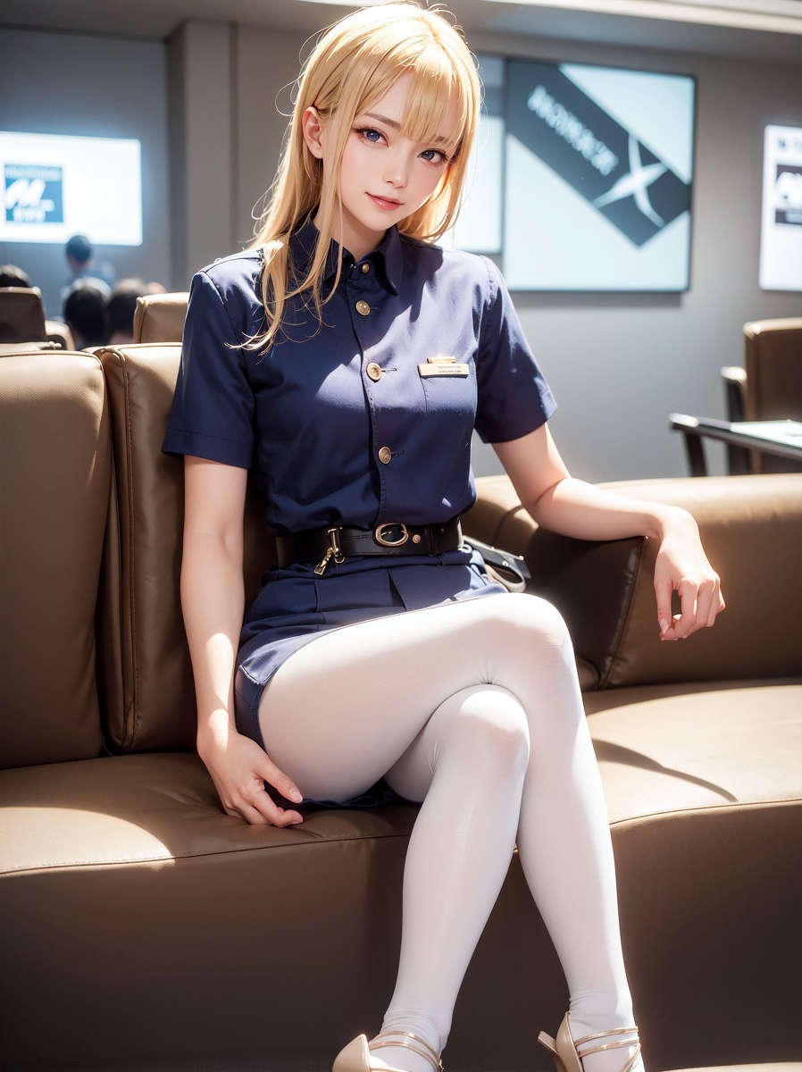 AI Generation ~ Chris - Black yarn White yarn (black and white stockings)