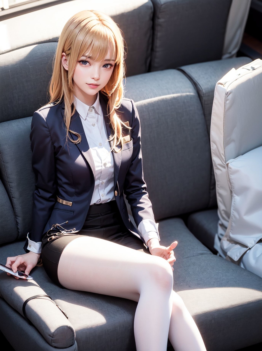 AI Generation ~ Chris - Black yarn White yarn (black and white stockings)