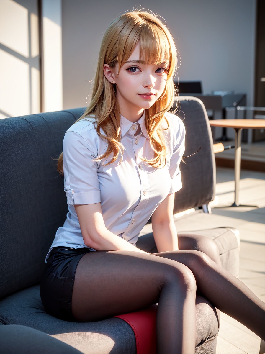 AI Generation ~ Chris - Black yarn White yarn (black and white stockings)