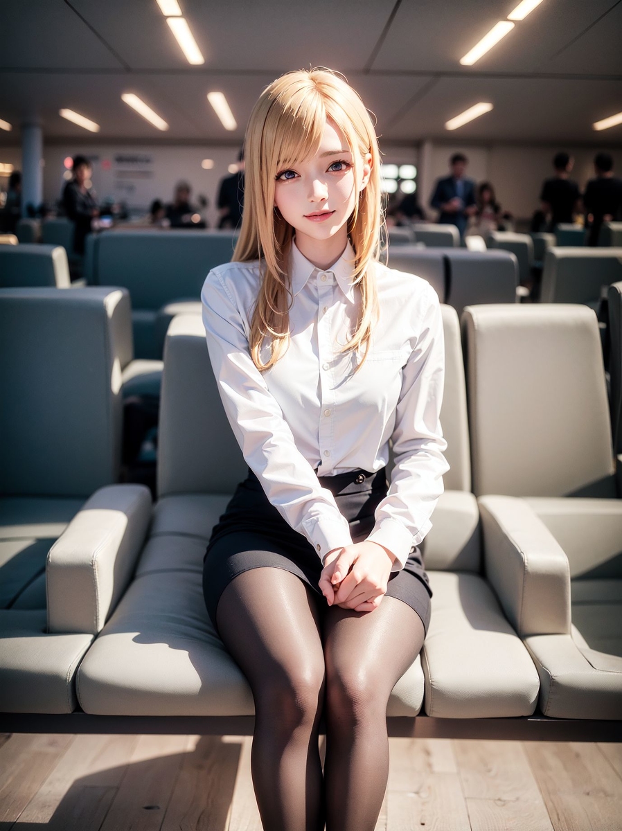 AI Generation ~ Chris - Black yarn White yarn (black and white stockings)