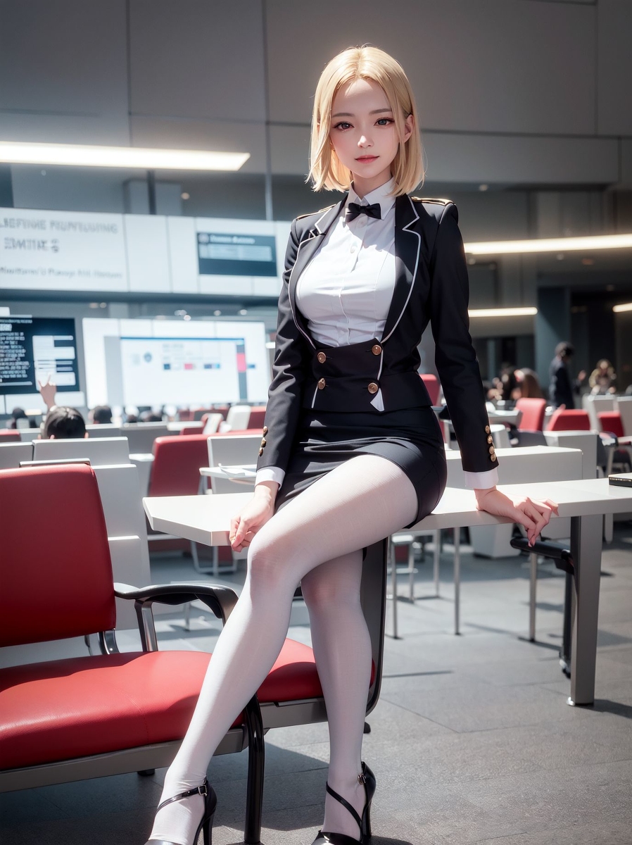AI Generation ~ Chris - Black yarn White yarn (black and white stockings)