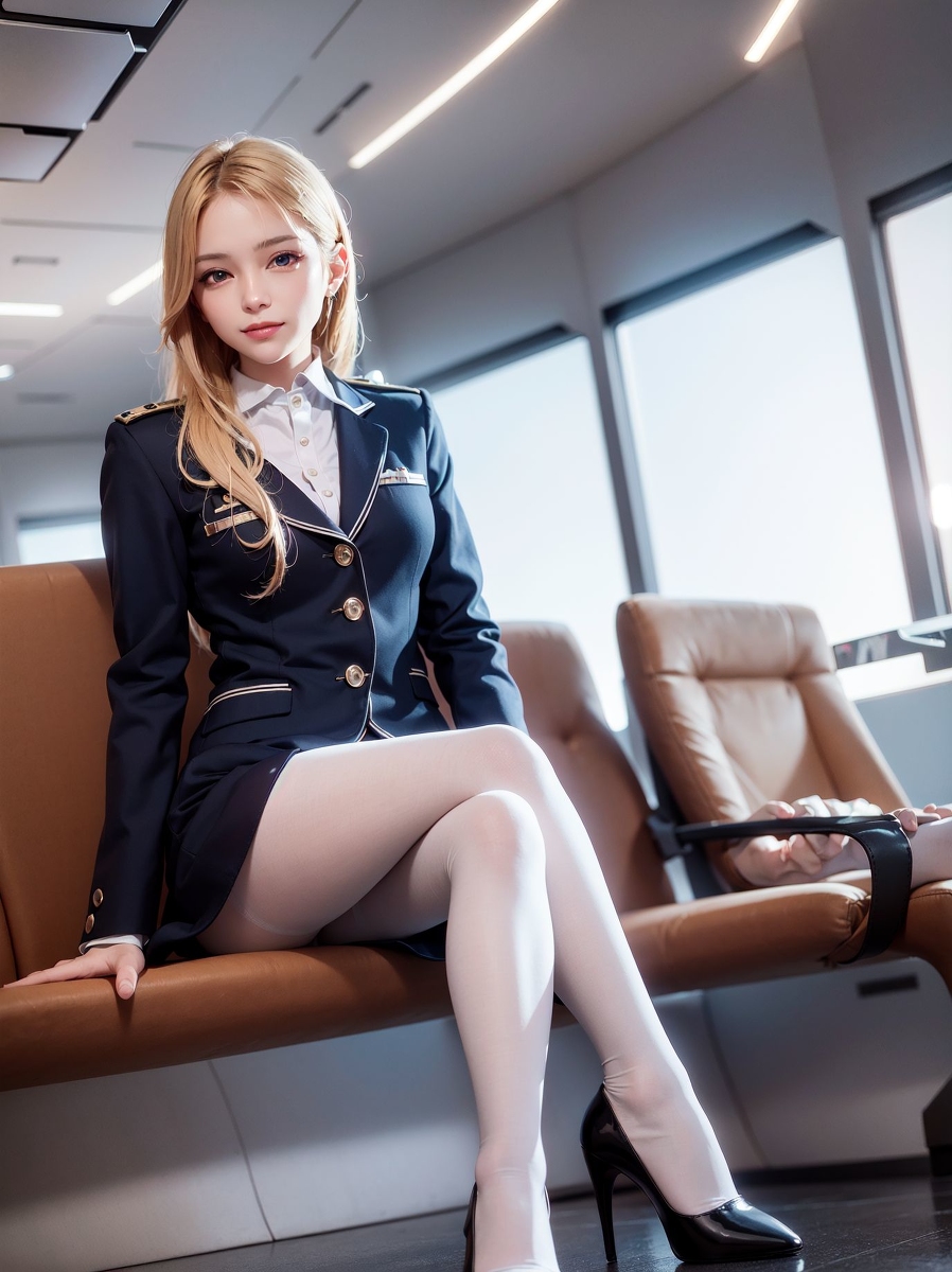 AI Generation ~ Chris - Black yarn White yarn (black and white stockings)