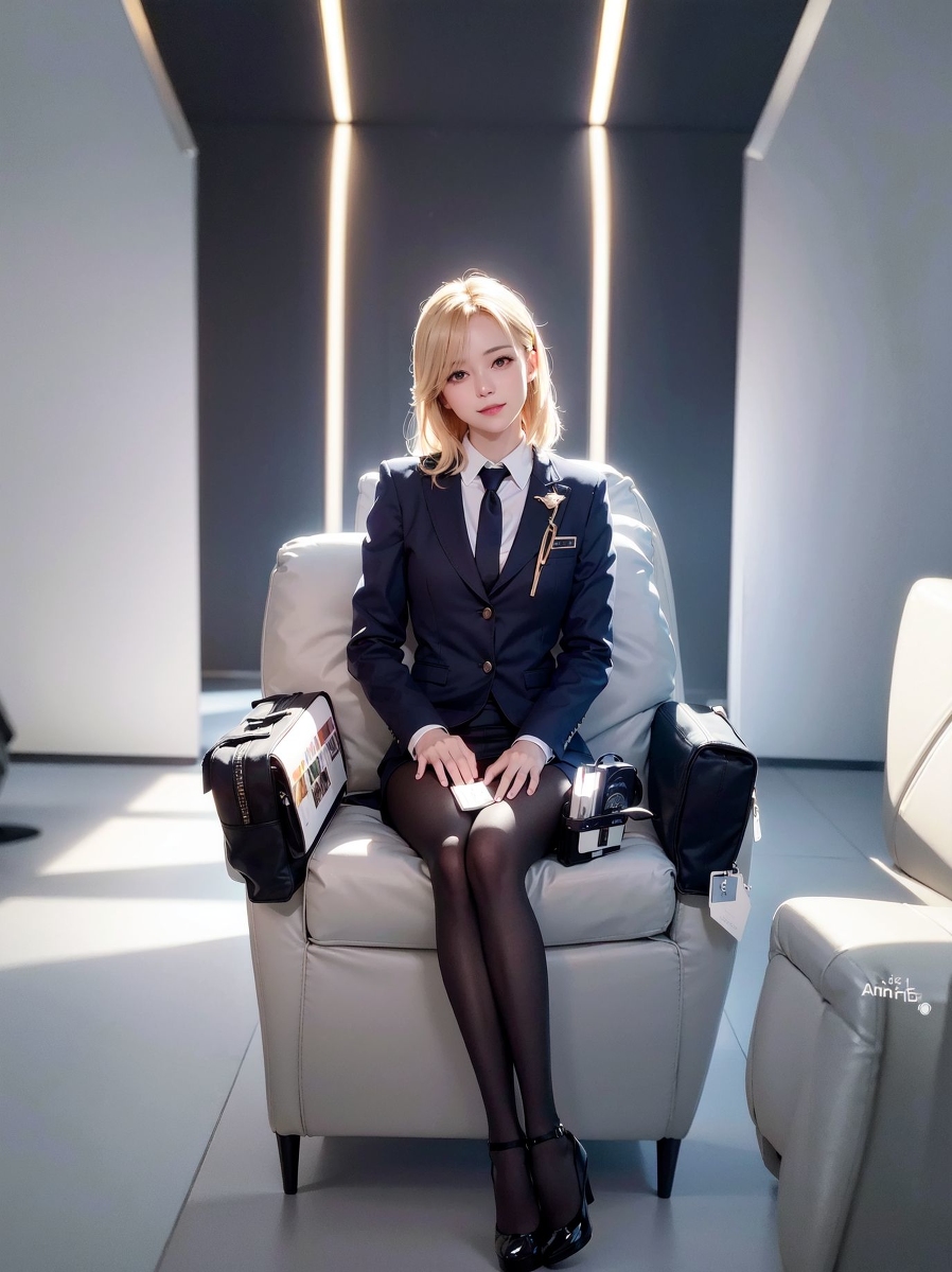 AI Generation ~ Chris - Black yarn White yarn (black and white stockings)