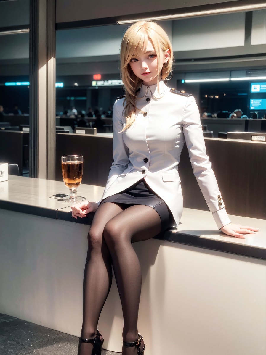 AI Generation ~ Chris - Black yarn White yarn (black and white stockings)