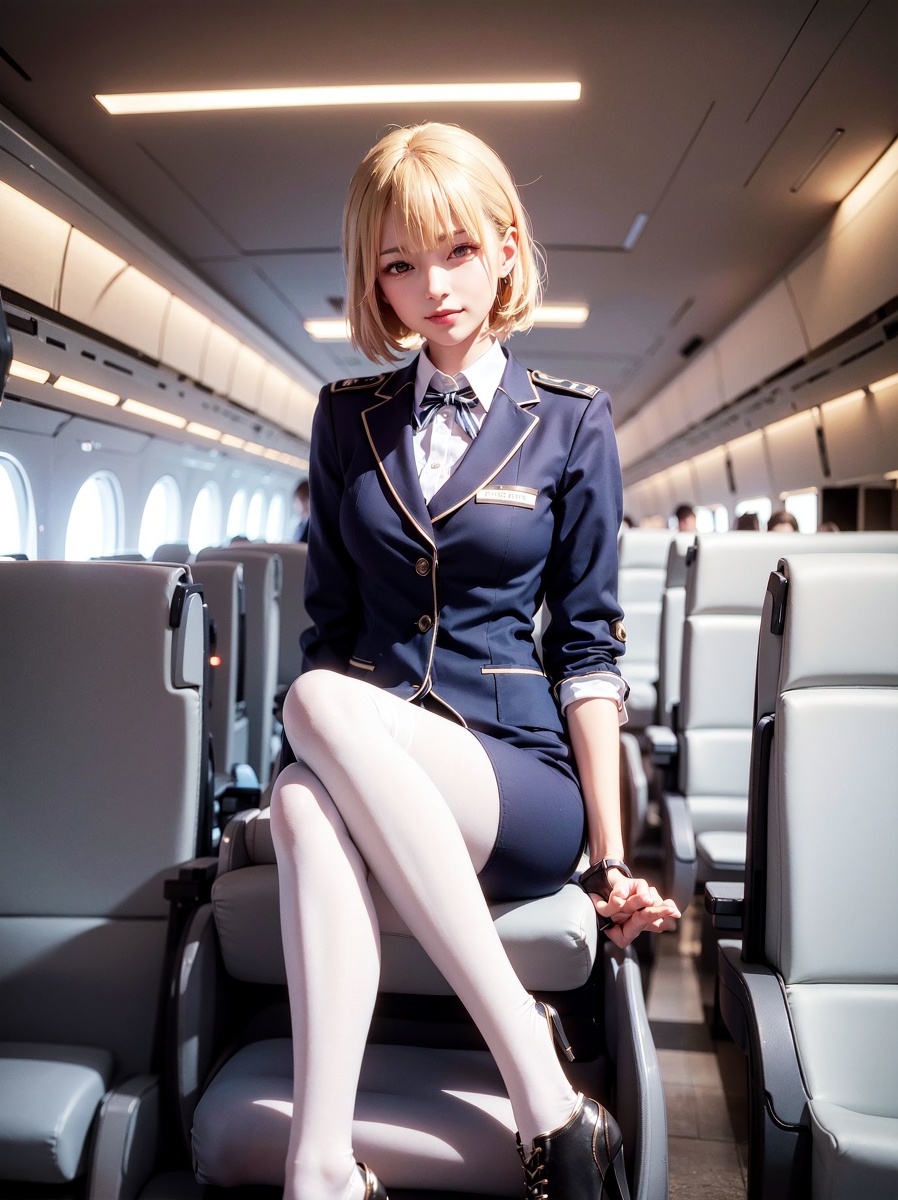 AI Generation ~ Chris - Black yarn White yarn (black and white stockings)