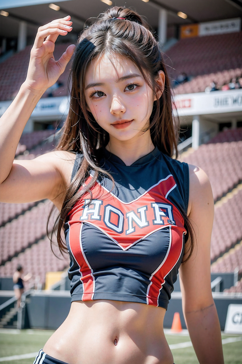 AI generation ~ AI OFUG-The girl is a cheerleader cosplayer (she dresses as a