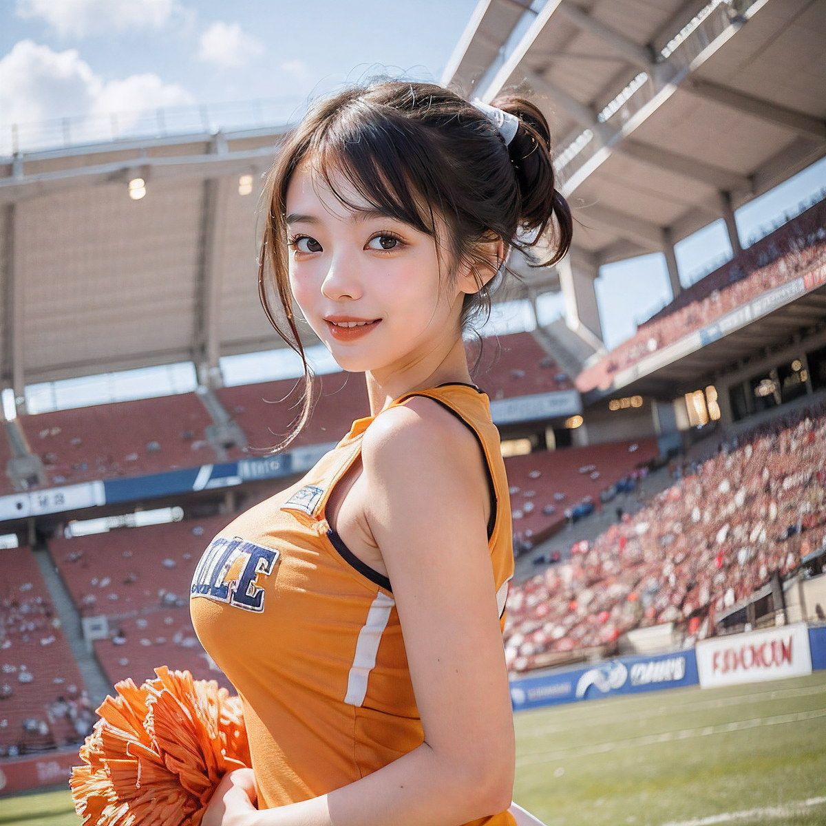 AI generation ~ AI OFUG-The girl is a cheerleader cosplayer (she dresses as a