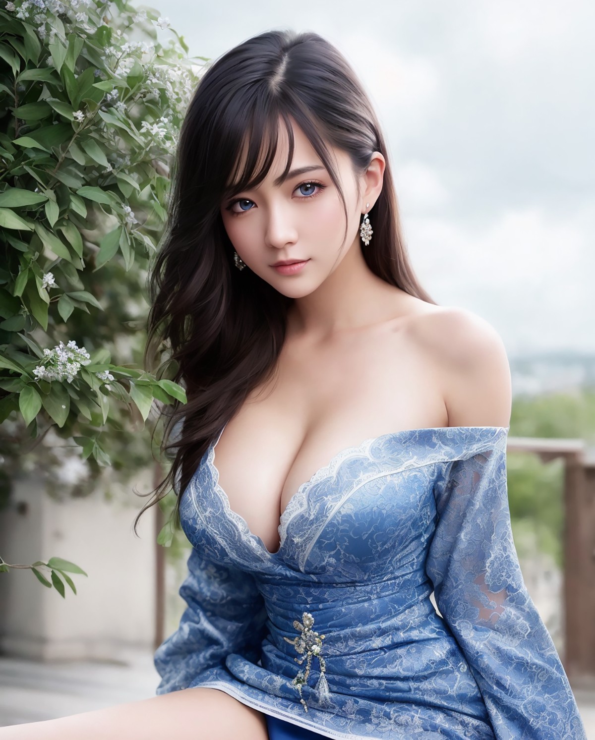 AIModel Vol.104 Blue And White Dress